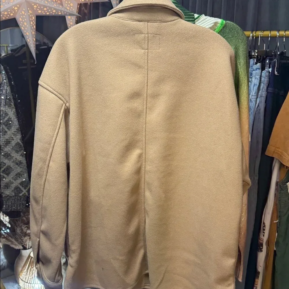 Free People We The Free Lola Shirt Jacket In Camel  NWOT